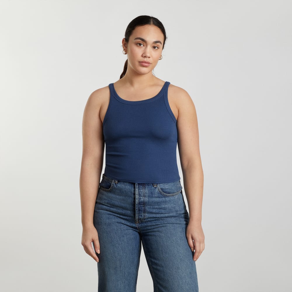 The Pima Micro-Rib Short Tank | Dark Royal - Image 2