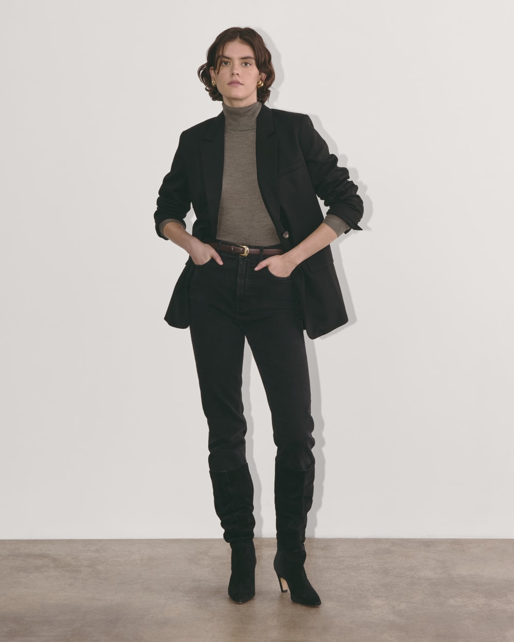 The Turtleneck in Ultrasoft Merino | Heather Cocoa - Image 4